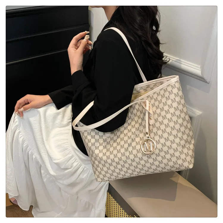 Große Kapazität Pendler-Tragetaschen Modische bedruckte Pu-Leder-Handtasche für Frauen College-Studenten Klasse Handtaschen Schultertasche – Detail 17