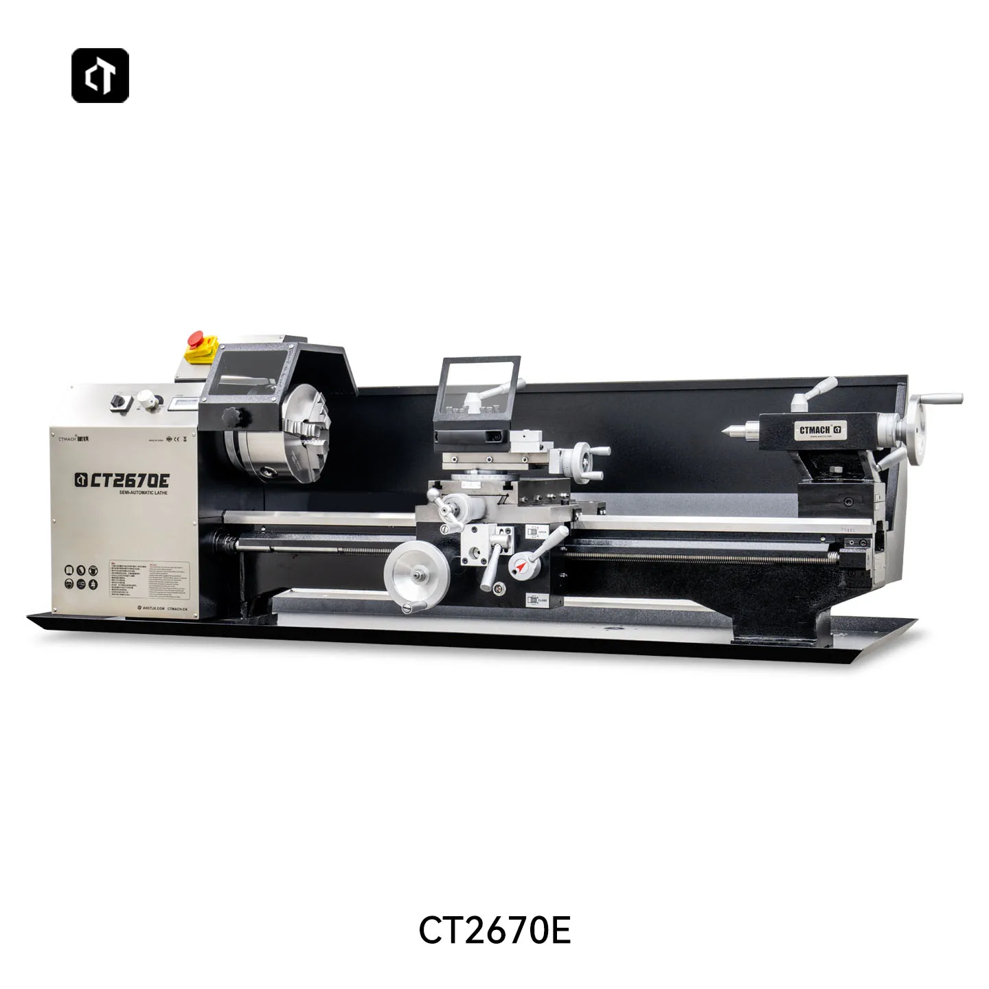 High Accuracy 1500W Brushless Motor Metal Lathe Machine with Horizontal Bench Lathe Stepless Speed CT2670E