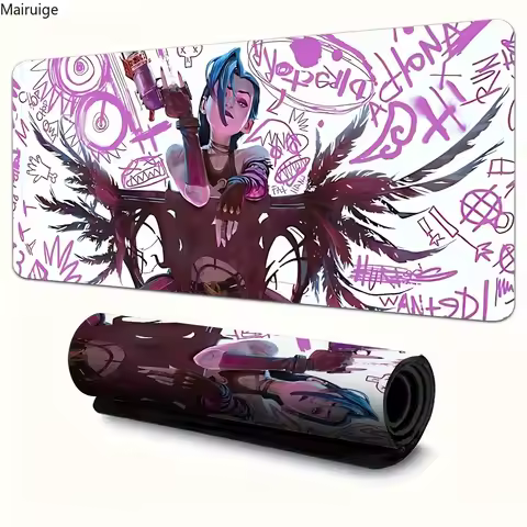 JINX VI HD Mousepads Keyboard Mouse Pad Anime Arcane Mats Gaming Accessories Gamer Carpet Rug LOL Large Desk Mat 900x400mm