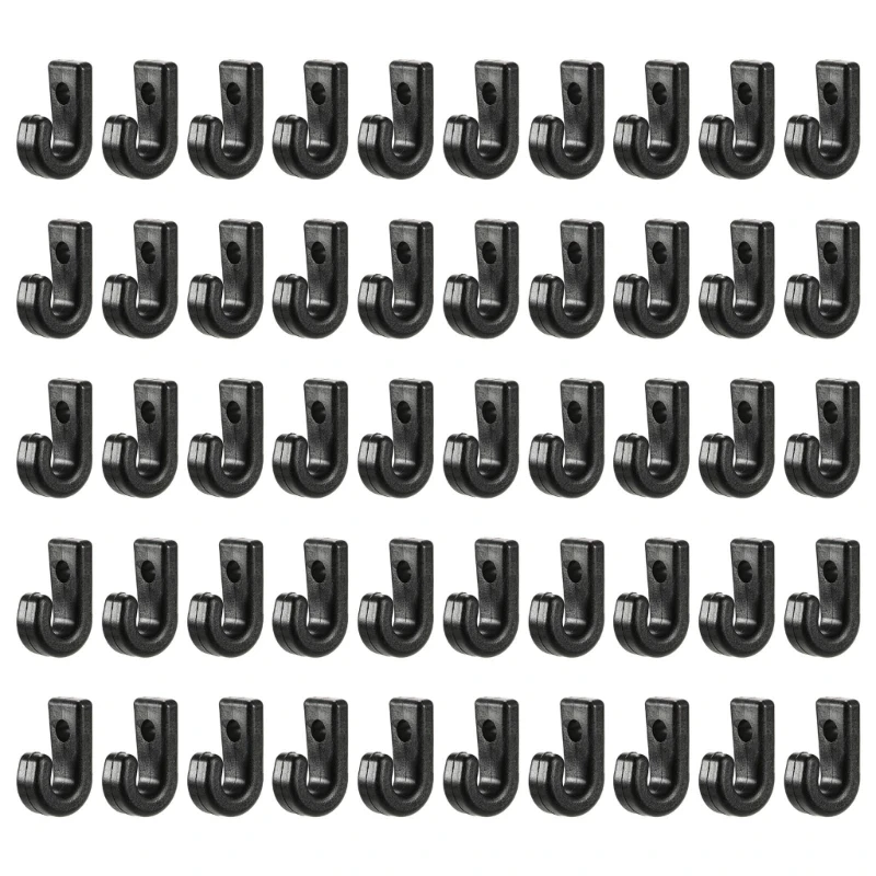 

50Pcs Kayak Lashing J Hook Bungee Cord Hook Tie Down Hook Kayak Accessories Dropship