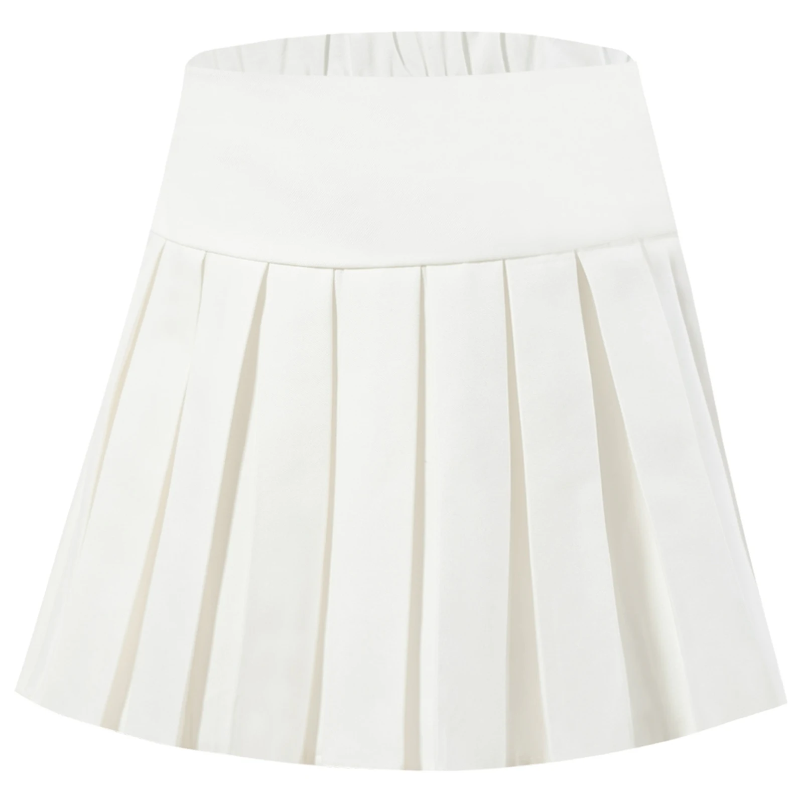 Kids Girls School Uniform Skirts High Waist Solid Pleated Mini A-line Skirts Tennis Casual Scooter Skort with Built-in Short