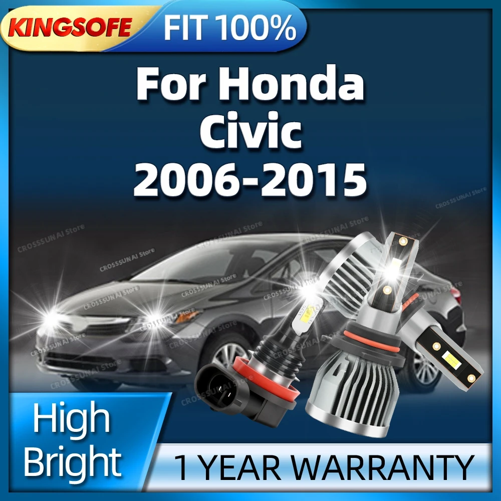 

2/6Pcs LED Headlight 180W Ultra Bright Car Bulb Fog Light For Honda Civic 2006 2007 2008 2009 2010 2011 2012 2013 2014 2015