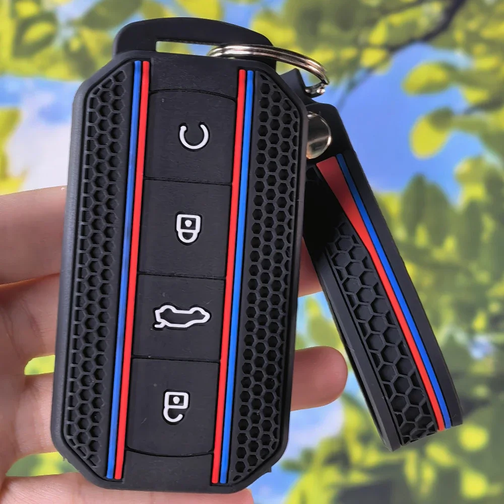 Smooth‑Touch Key Fob Skin With Keychain for Chery JAECOO J5 J7 J8 Omoda5 C5 Tiggo8 Pro Max Tiggo9 Auto Key Holder