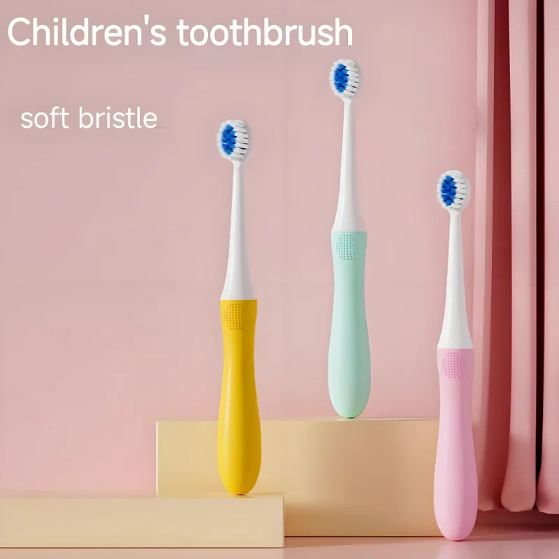 Small Brush Head Children's Toothbrush Ultra-Fine Soft Toothbrush 3-6 Years Baby Toothbrush Non-Slip Brush Handle Tongue Brush