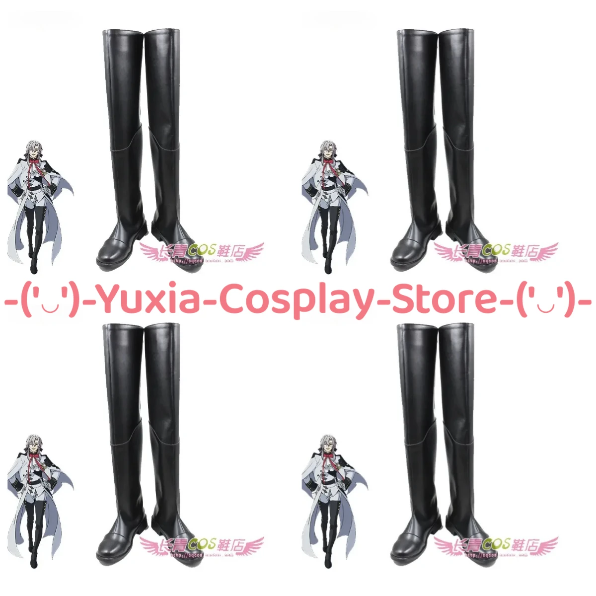 

Yuxiacosplay! Seraph of End Ferid Bathory Cosplay Shoes Anime Character Prop PU Leather Boots Halloween Carnival Party Costume