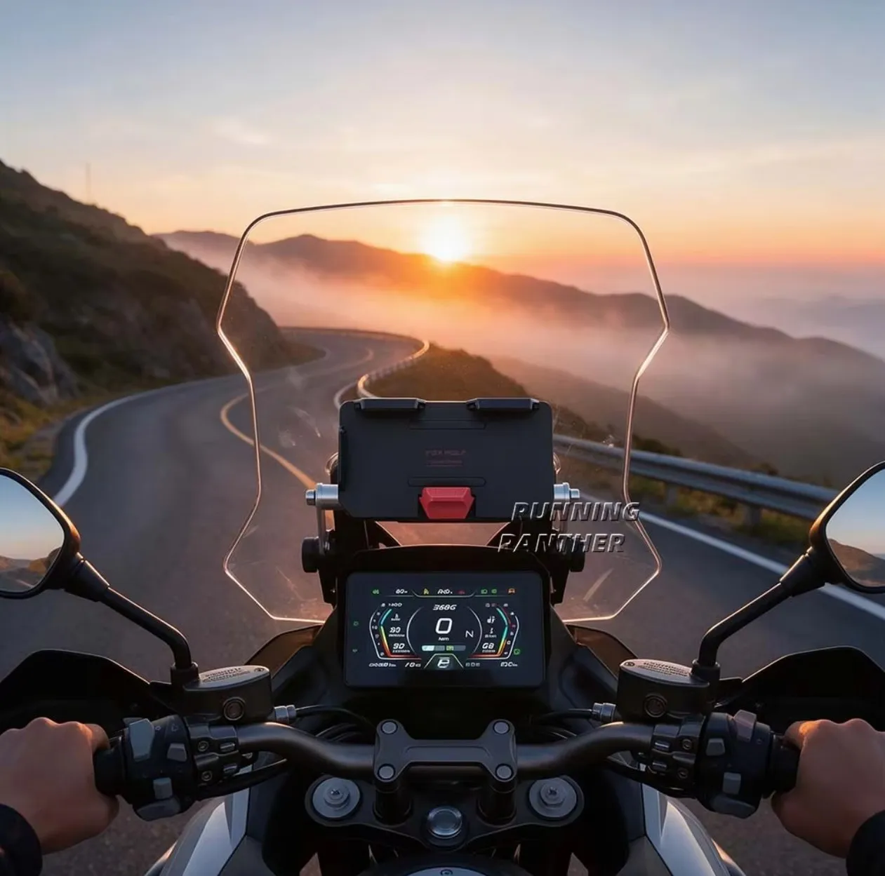 Three-Claw Secure Lock Motorcycle Phone Mount 15W Wireless USB Anti-Shake Phone Holder Compatible With 368G 368D 368E 368M