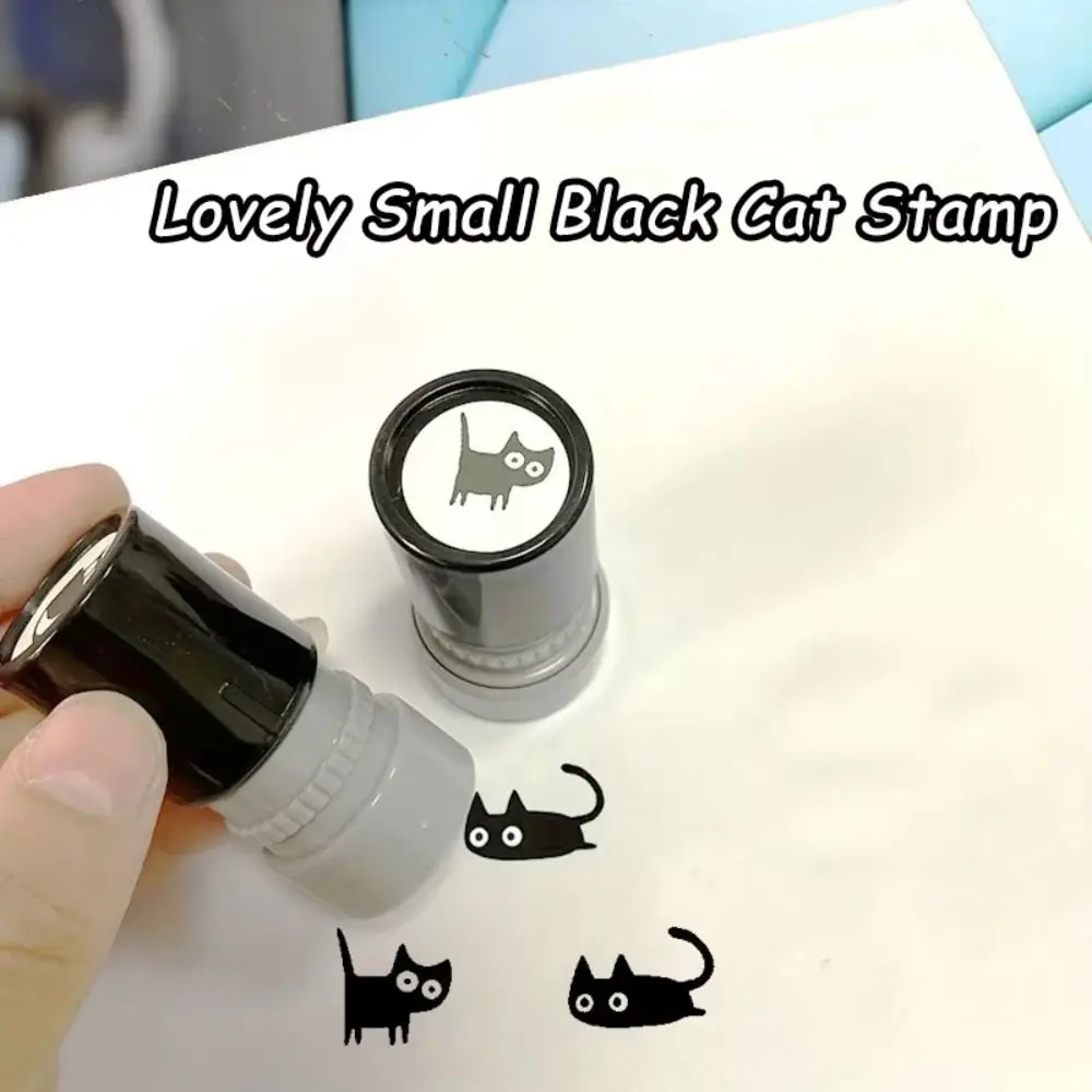 4 Styles Cute Cartoon Stamps Lovely Small Black Cat Stamp DIY Scrapbooking Decoration Diary Collage Stationery Kitten Stamp