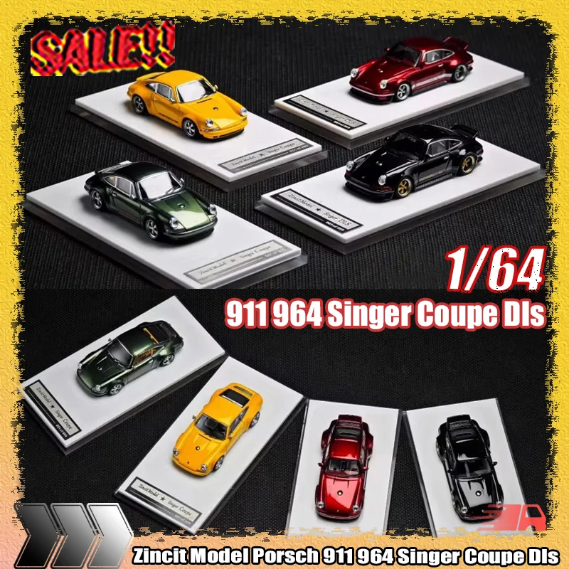

New Zincit Model 1:64 Porsch 911 964 Singer Coupe Dls Miniature Alloy Die-Cast Model Custom Children'S Toys Collectible Ornament