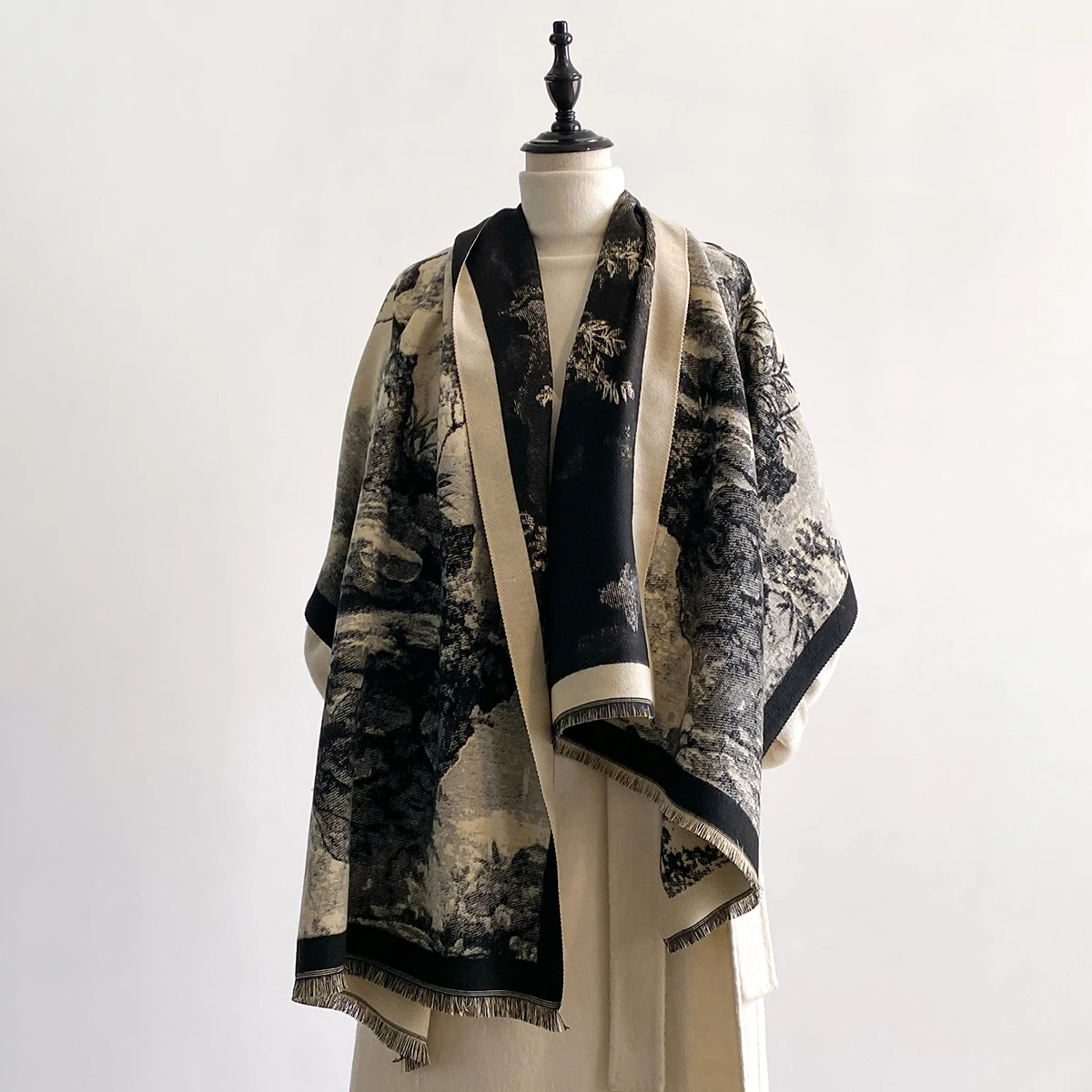 

Элегантный дизайн, ультрамягкий теплый ветрозащитный шарф из искусственного кашемира, универсальное осенне-зимнее шаль, одеяло на все сезоны