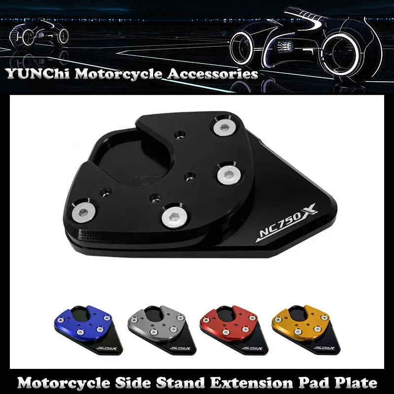 

Motorcycle CNC Kickstand Foot Side Stand Extension Pad Plate Bracket For HONDA NC750X 2014-2021