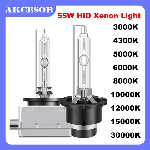2 шт. D1S HID ксеноновые лампы D2S D3S D4S D1R D2R D4R 55W Автомобильная фара 4300K 5000K 6000K 8000K 10000K 12000K 15000K Авто лампа