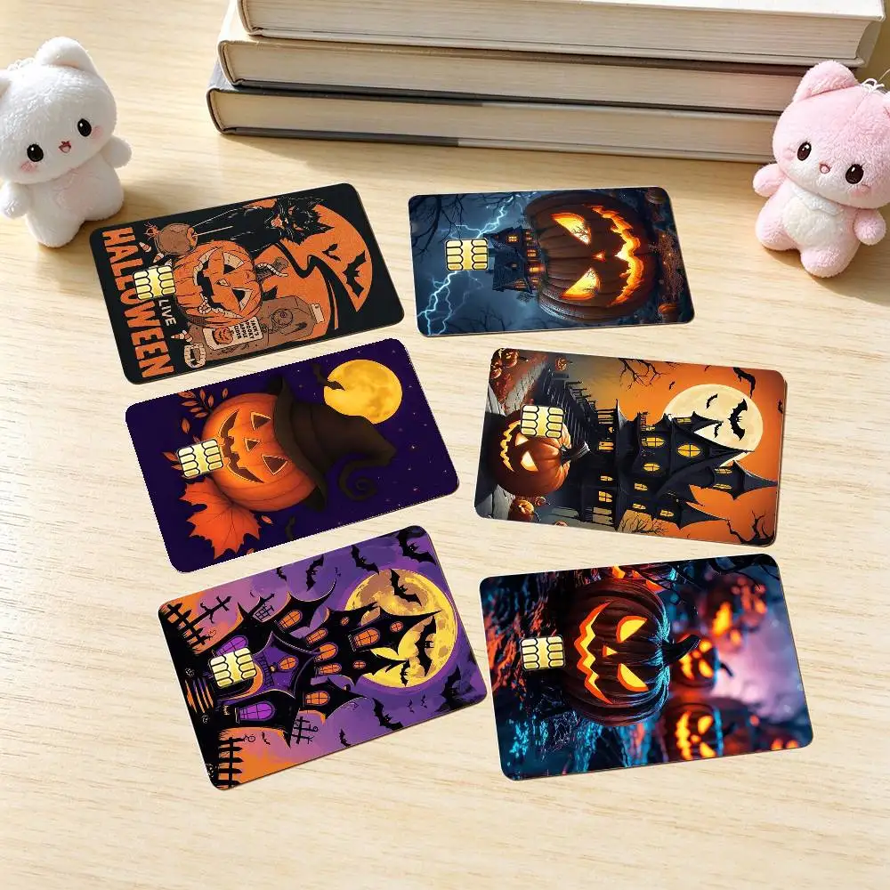 Halloween J-Jack-O-Lantern  Credit Card HD Stickers Game Card Decal Small Chip Waterproof Sticker Gift