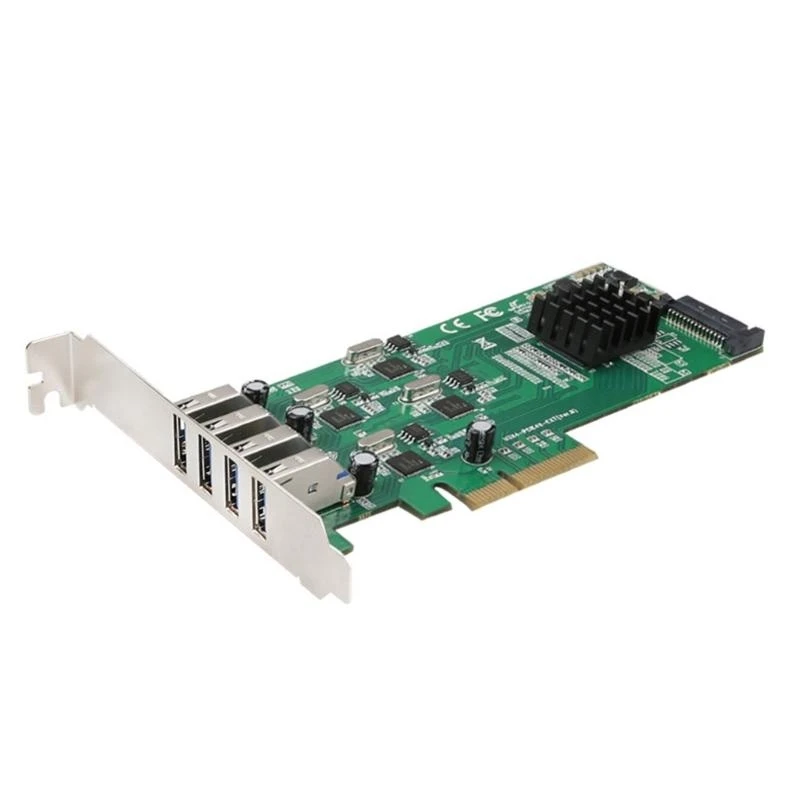 12pc 20 Гбит / с PCIe до USB Адаптер 4 Independent Pass USB3.0.