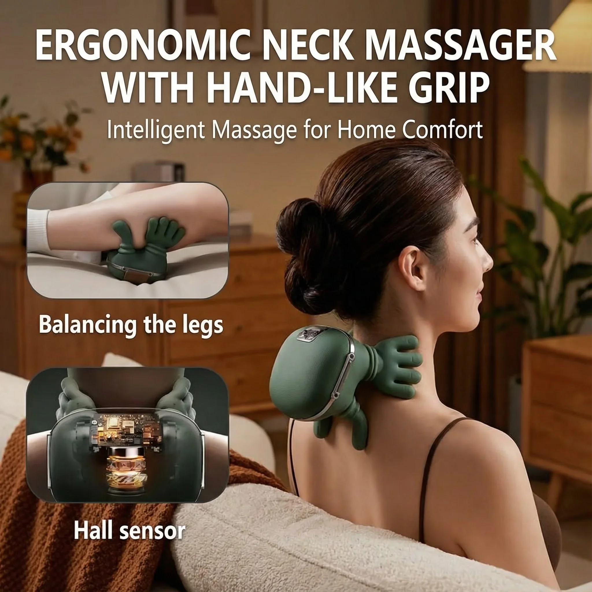 

2026 NEW Neck Massager Finger Pressure Shiatsu Neck Back and Shoulder Massager Electric Kneading Neck Deep Massage Muscle Relax