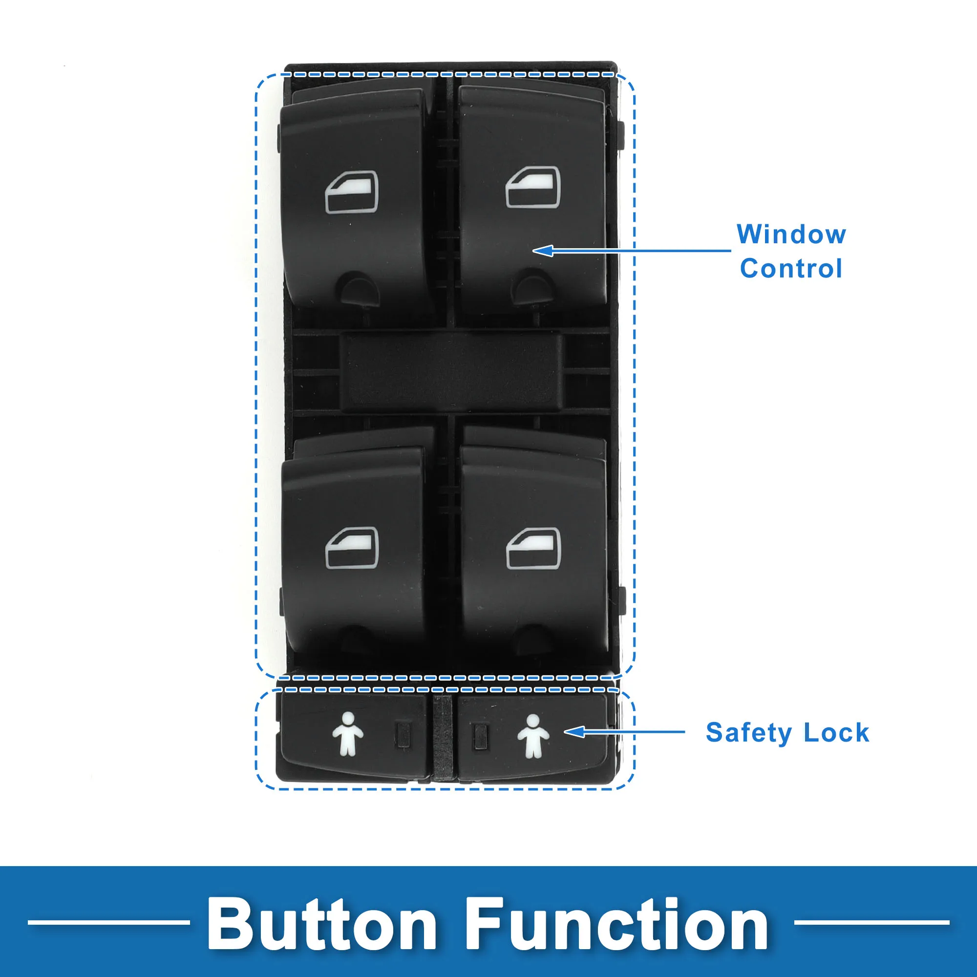 Uxcell-Audi a6、quattro s6、q7、no。4f0959851g用のフロント左側パワーウィンドウスイッチ