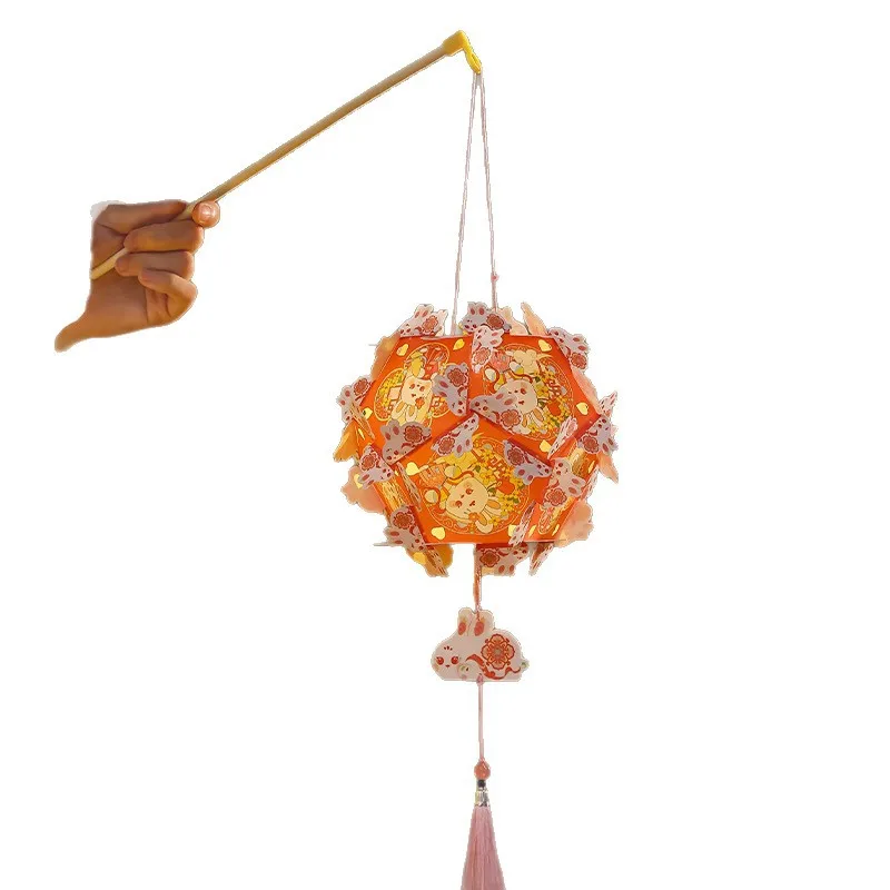 Festival de la mi-automne nouvelle lanterne boule brodée à la main bricolage enfants faisant des matériaux paquet lanternes portables de Style ancien