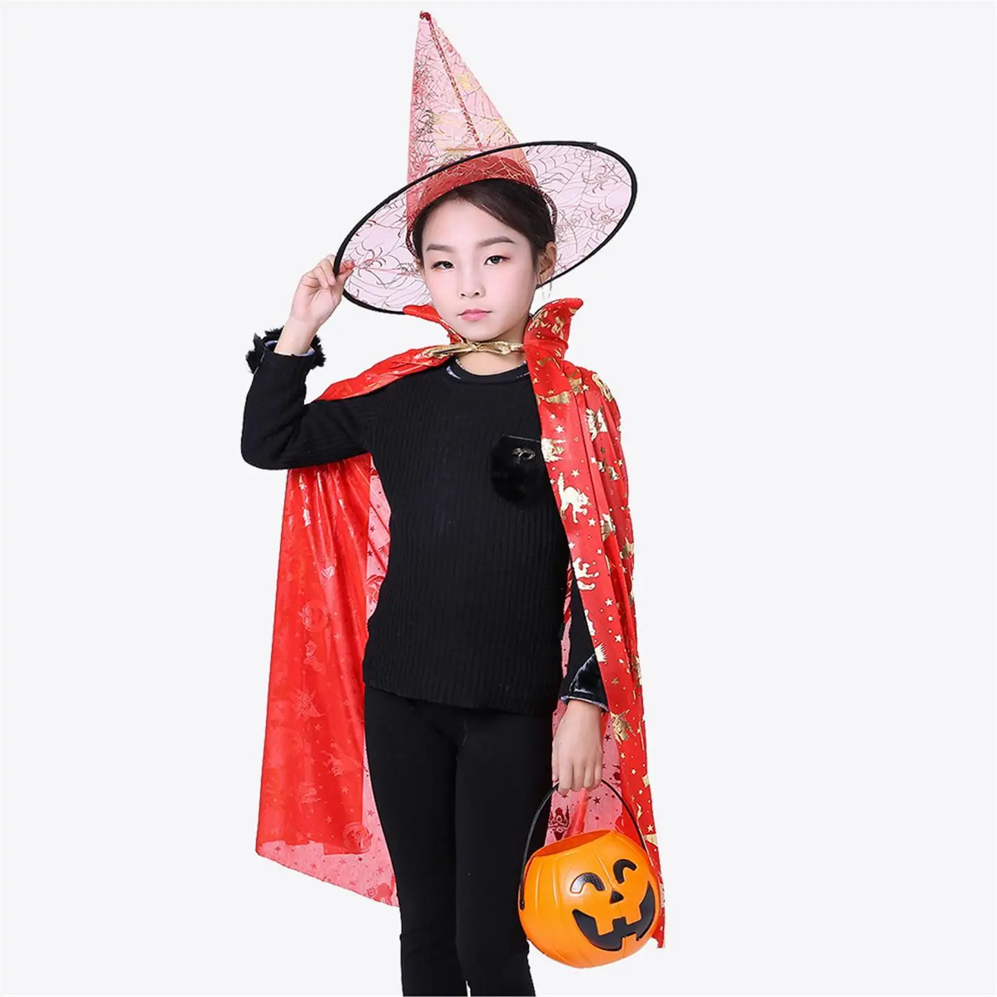 

Детский халат ведьмы на Хэллоуин, костюм волшебника, плащ из искусственного меха для девочек и женщин