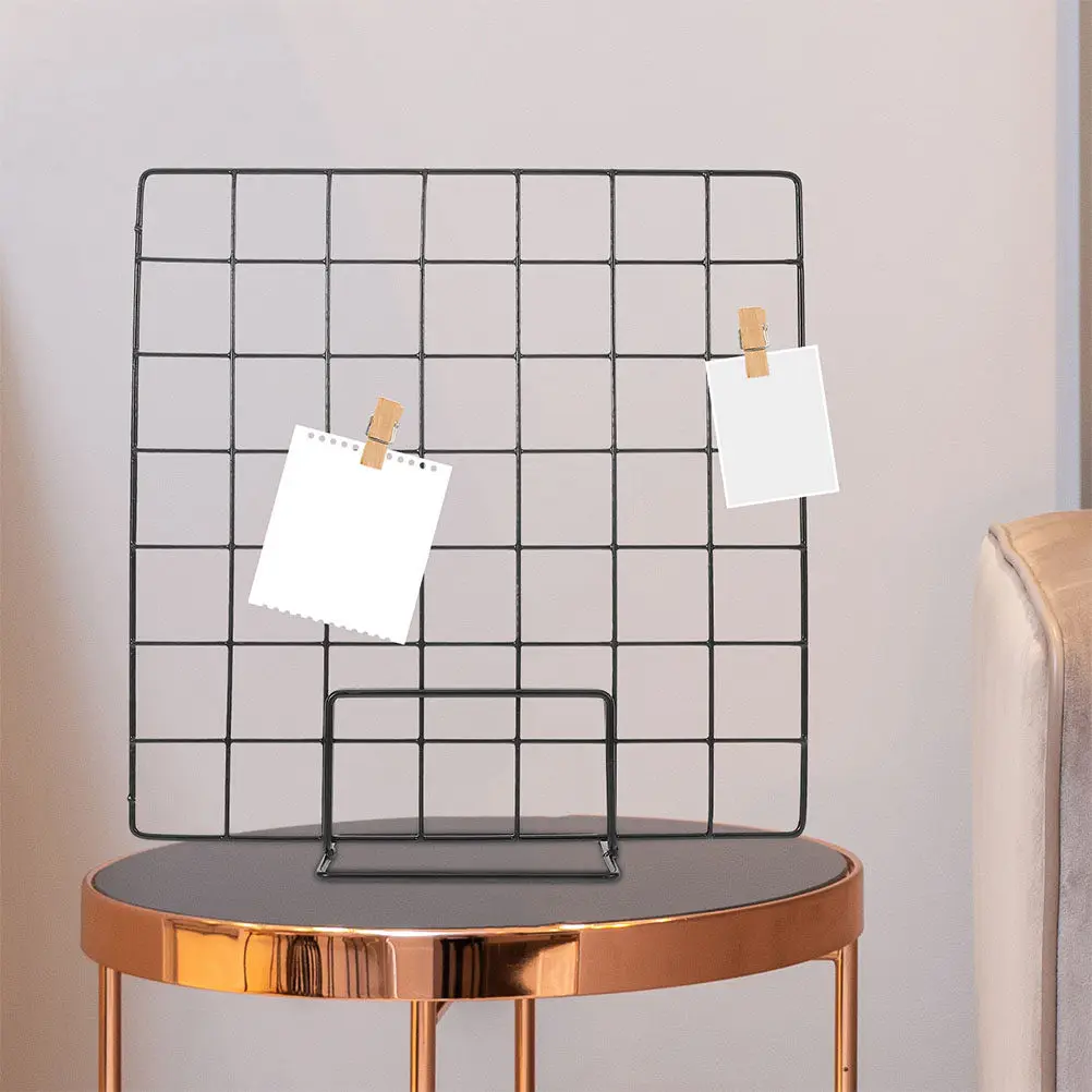 2Pcs Metal Grid Display Rack Versatile Wall Photo Organizer Sturdy Wire Panel Hanging Mesh Panel Photo Grid Wall Decor