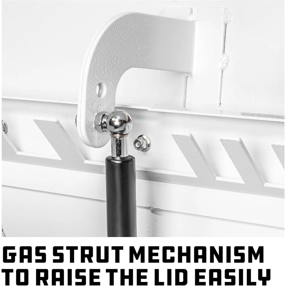 صندوق أدوات أمامي مائل 26 محمول مع حاملات سلالم متدرجة، فولاذ قياس 16، أجهزة من الكروم، مقاومة للطقس