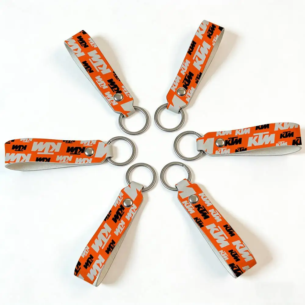 For KTM Soft PU Leather Motorcycle Keychain Lightweight Key Holder For Scooter Racing