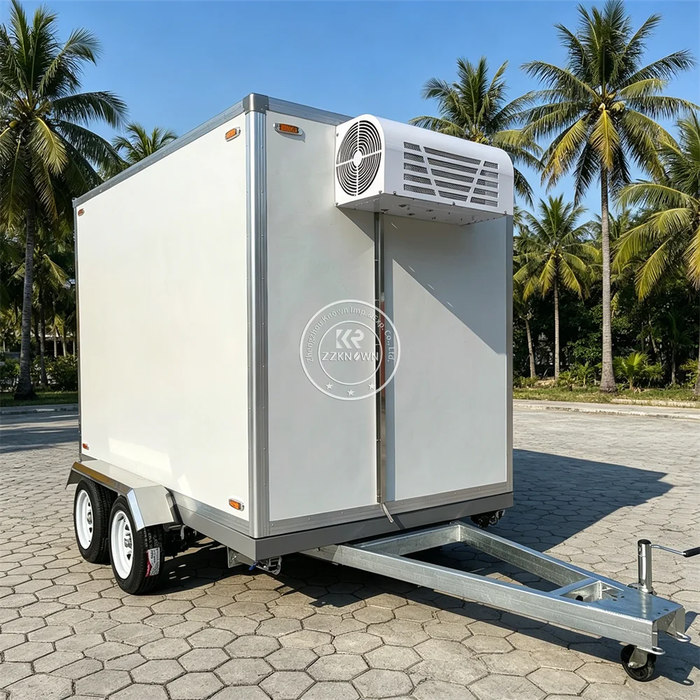 Camión Refrigerado de Uso Pesado, Remolque de Almacenamiento en Frío Industrial, Remolque de Transporte Refrigerado Eficiente con Sistema de Refrigeración