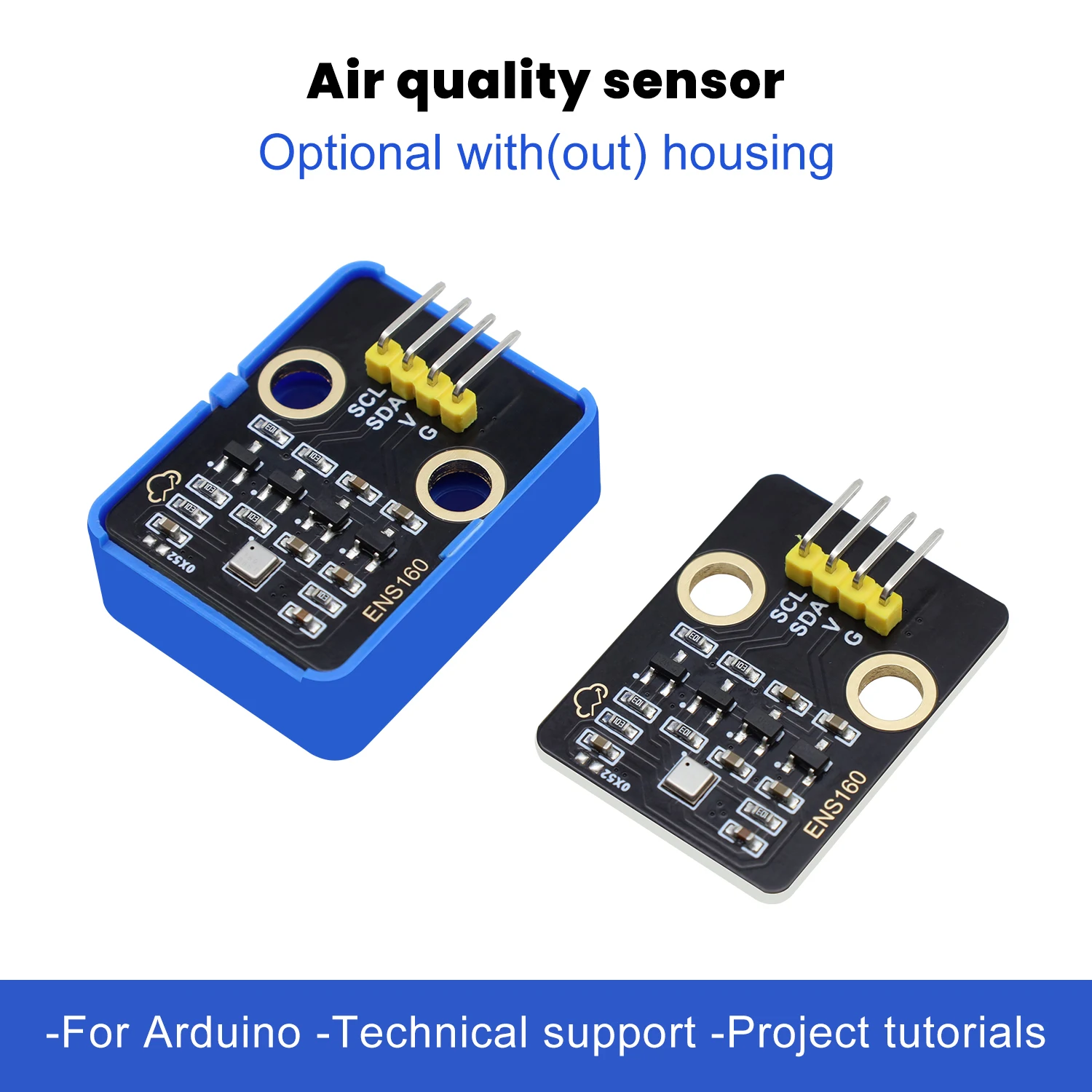 ENS160 Air Quality Sensor for Arduino DIY Projects Built-in algorithm, automatic baseline calibration, multiple IAQ outputs