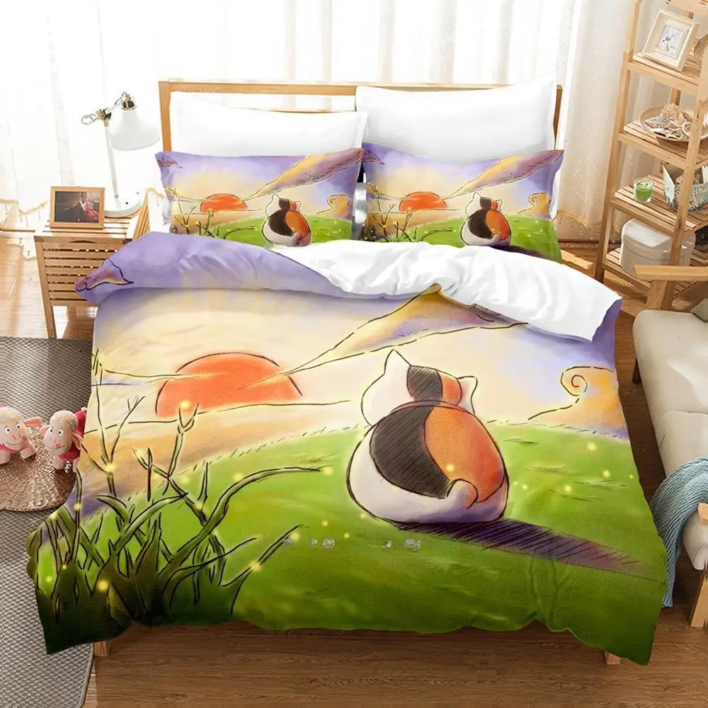 New Natsume's Book of Friends Bedding Set Single Twin Full Queen King Size Bed Set Adult Kid Bedroom Duvet cover Sets Anime Bed