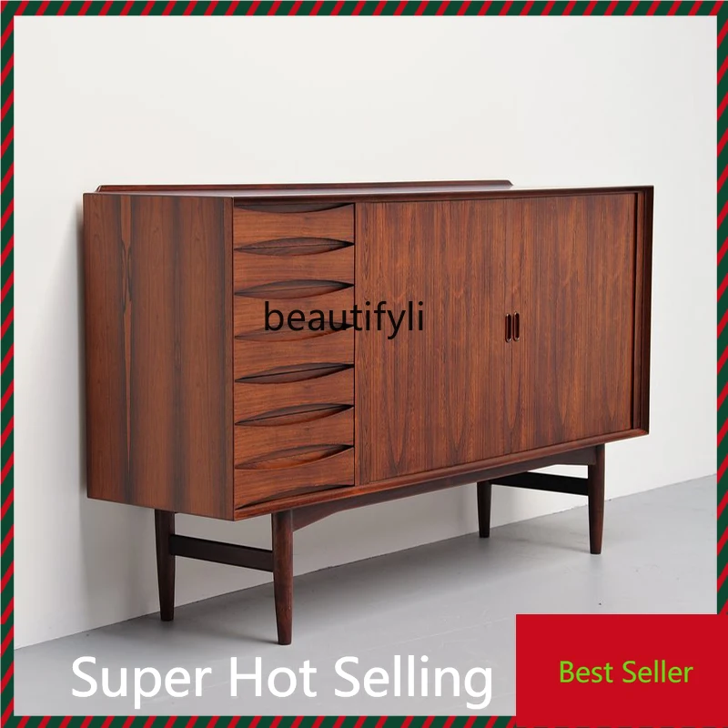 

K132 Storage Cabinet Nordic MCM Style Solid Wood Sideboard Danish High Side Cabinet Log storage cabinet furniture