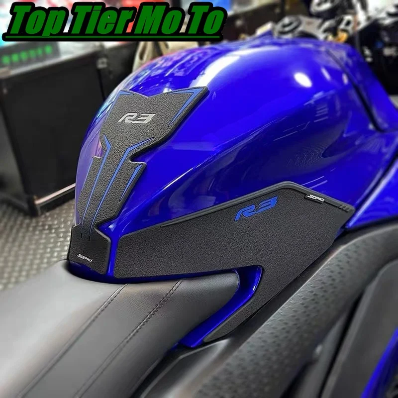 New Fit For YZF-R3 2019-2026 Protector Anti Slip Tank Pad Sticker Fishbone patch Gas Knee Grip Traction Side Pad 3M Decal