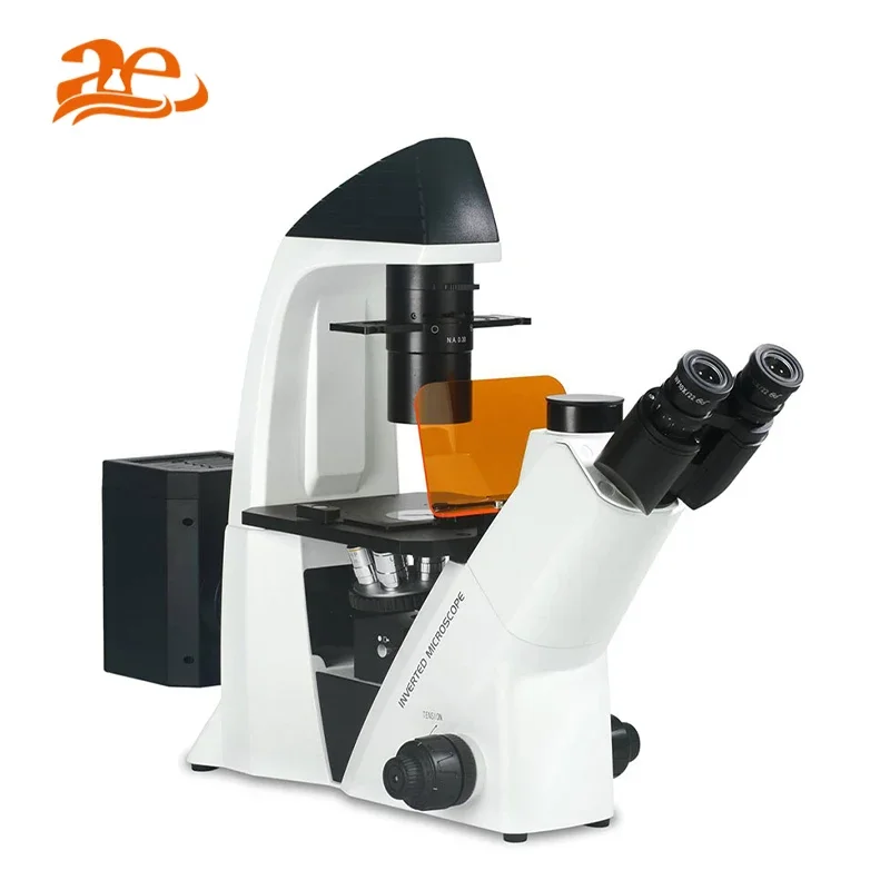 AELAB Inverted Trinocular Biological Fluorescence Microscope Laboratory Science Microbiology Microscope Magnifier