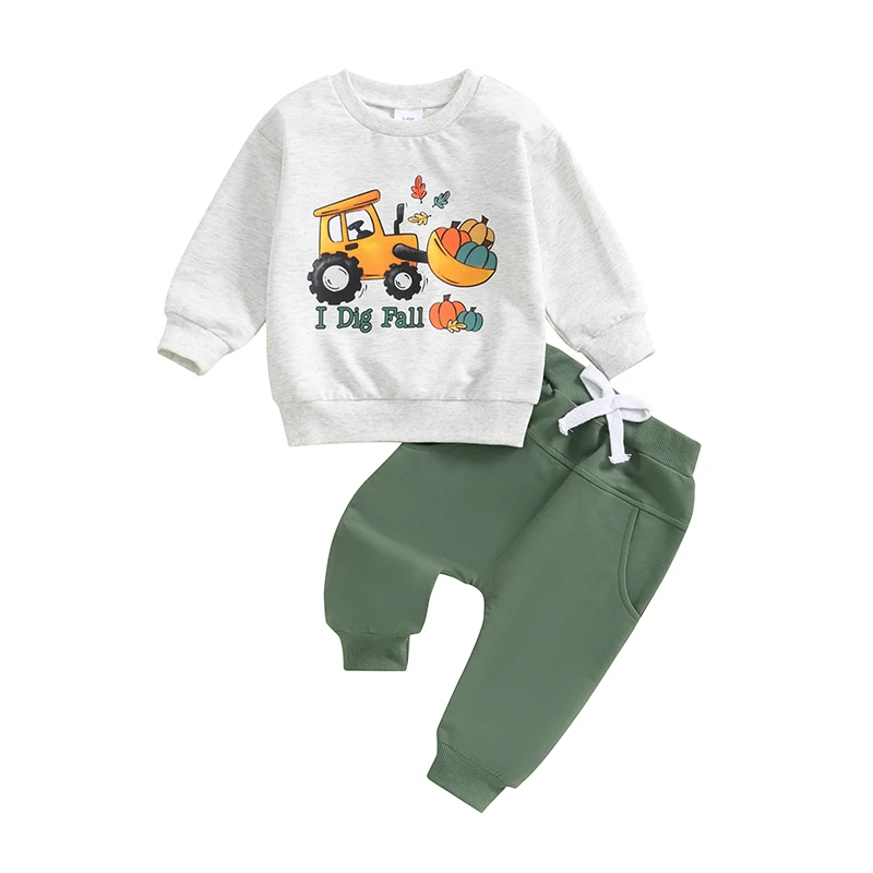 

Fall Toddler Baby Boy Clothes Letter Print Long Sleeve Sweatshirt Long Pants Sweatsuit Little Boy Cothing Set 3M-3T