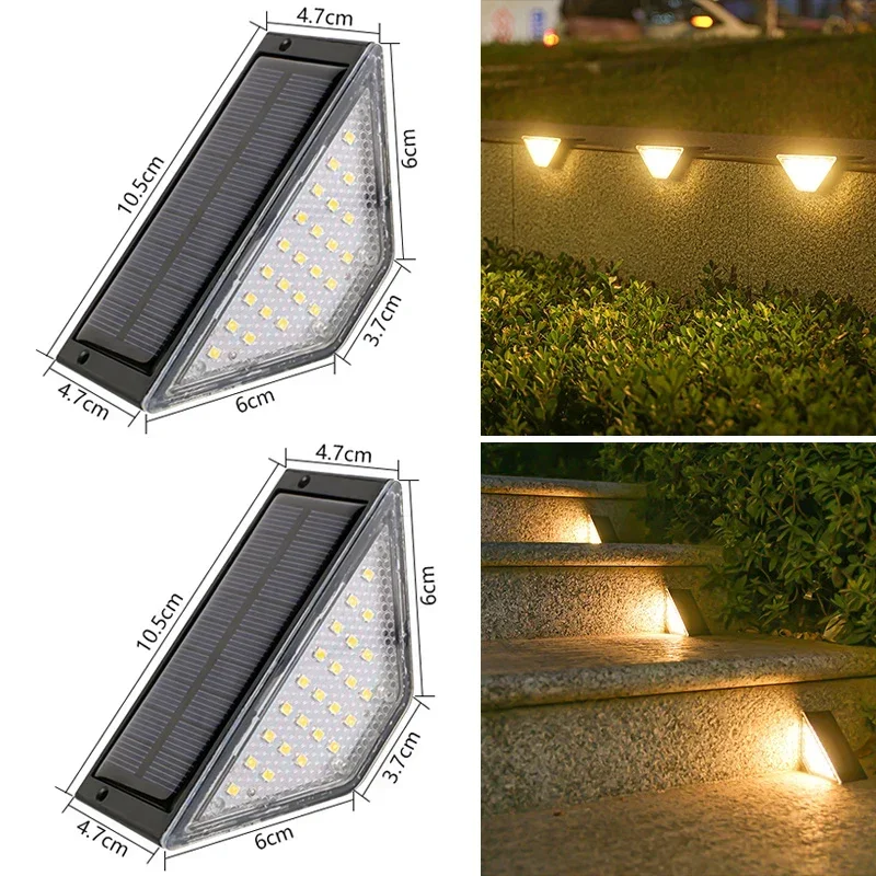 LED Step Lamp Stair Light Outdoor IP67 Waterproof Solar Light With Lens Anti-theft Design Decor Lighting For Garden Deck Path image 6