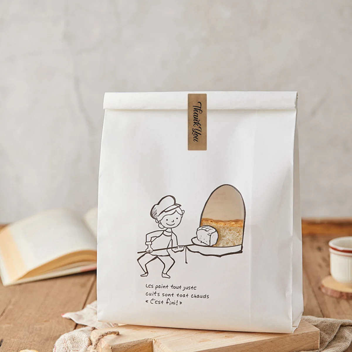 120pcs Thank You for Your Order Stickers Kraft Paper Sealing Stickers Rectangular Stickers for Shop Bakery Thank Customers Gifts view 3