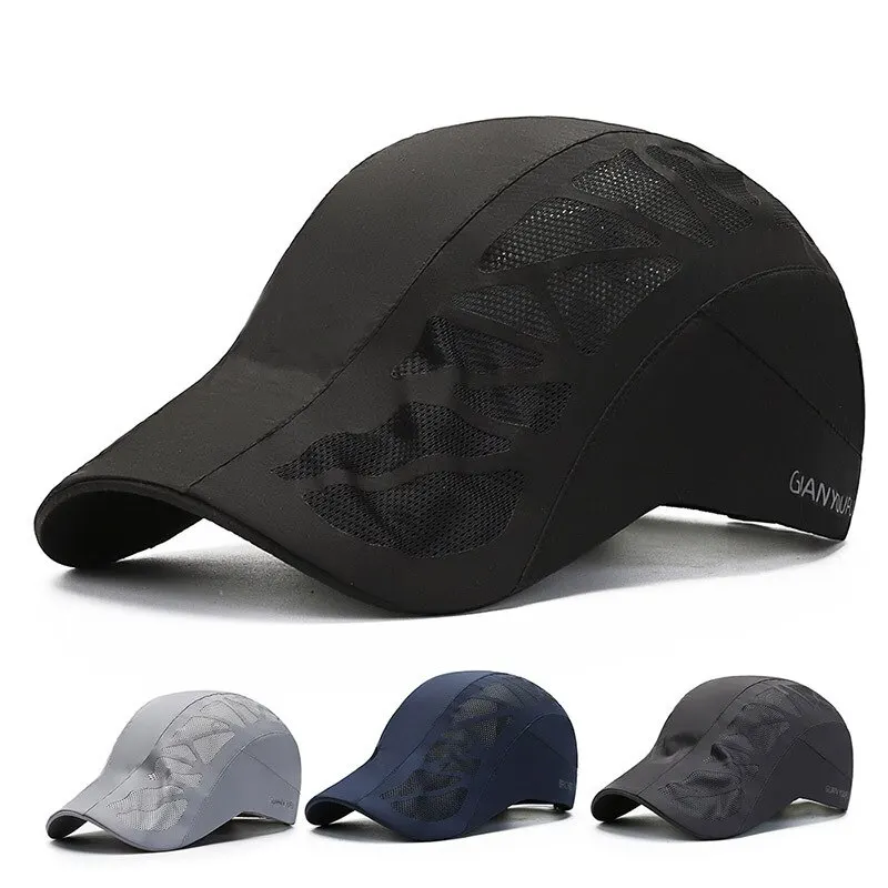 Sombrero de verano para hombre, gorra de béisbol informal de secado rápido, gorra delantera transpirable para mujer, gorra de béisbol con protección solar para exteriores de verano