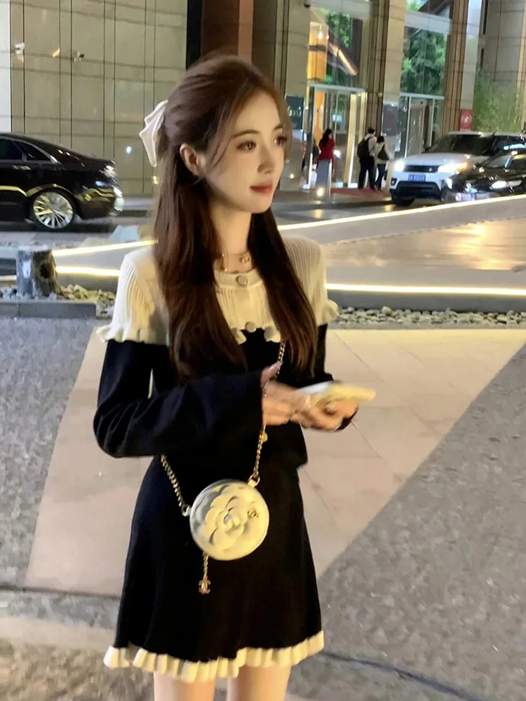 

Ele Korean Sle Faion Set Dr Women's Skirt And Top Ensemble Spring Autumn Casual Wear Long Sve Chic Look