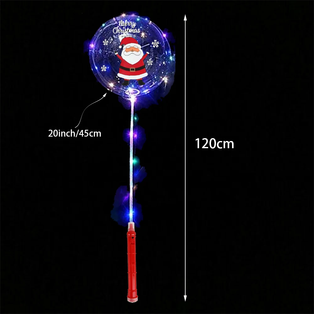 1/10/20 Packungen Weihnachts-LED-Leucht-BoBo-Ballon-Set mit Cartoon-Weihnachtsmann-Motiv, 20'' blinkende BoBo-Bubble-Ballon-Geschenksets – Detail 2