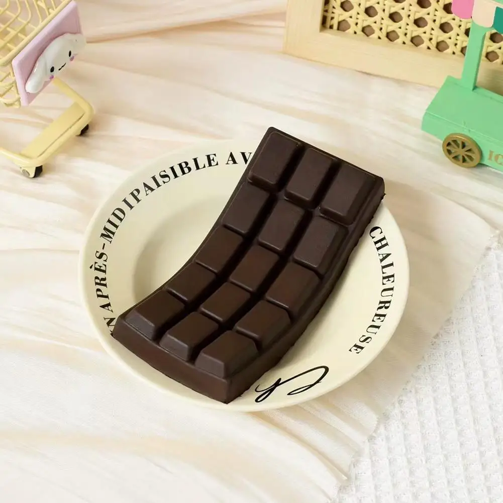 PU Soft Simulated Chocolate Squeeze Toy - Slow Rebound Stress Reliever for Office, Hand Relaxation, Desk Decor Gift
