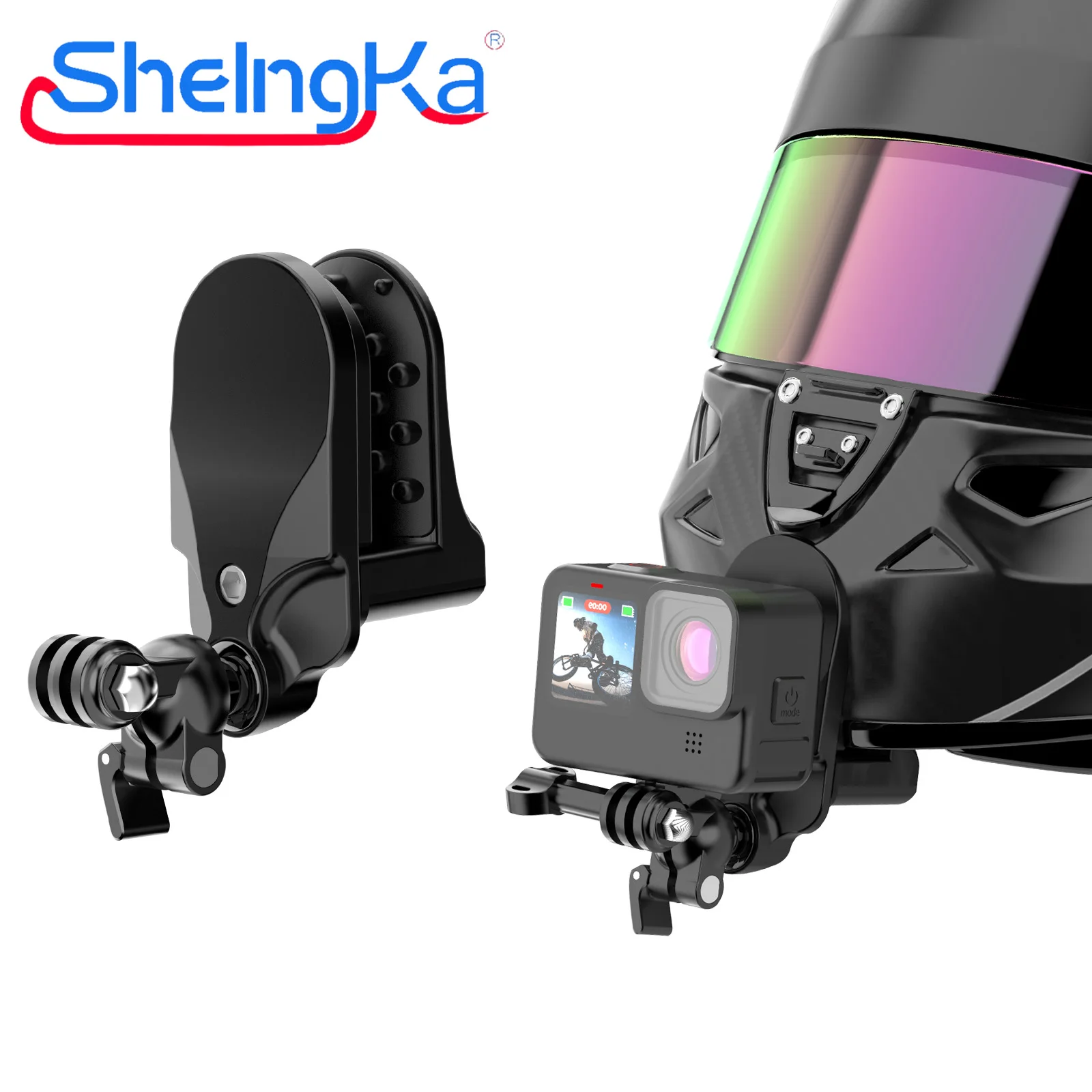 Motorcycle Helmet Camera Mount for GoPro Hero 7 8 9 10 11 Helmet Chin Mount for Insta360 one X3 DJI Action Camera Accessories