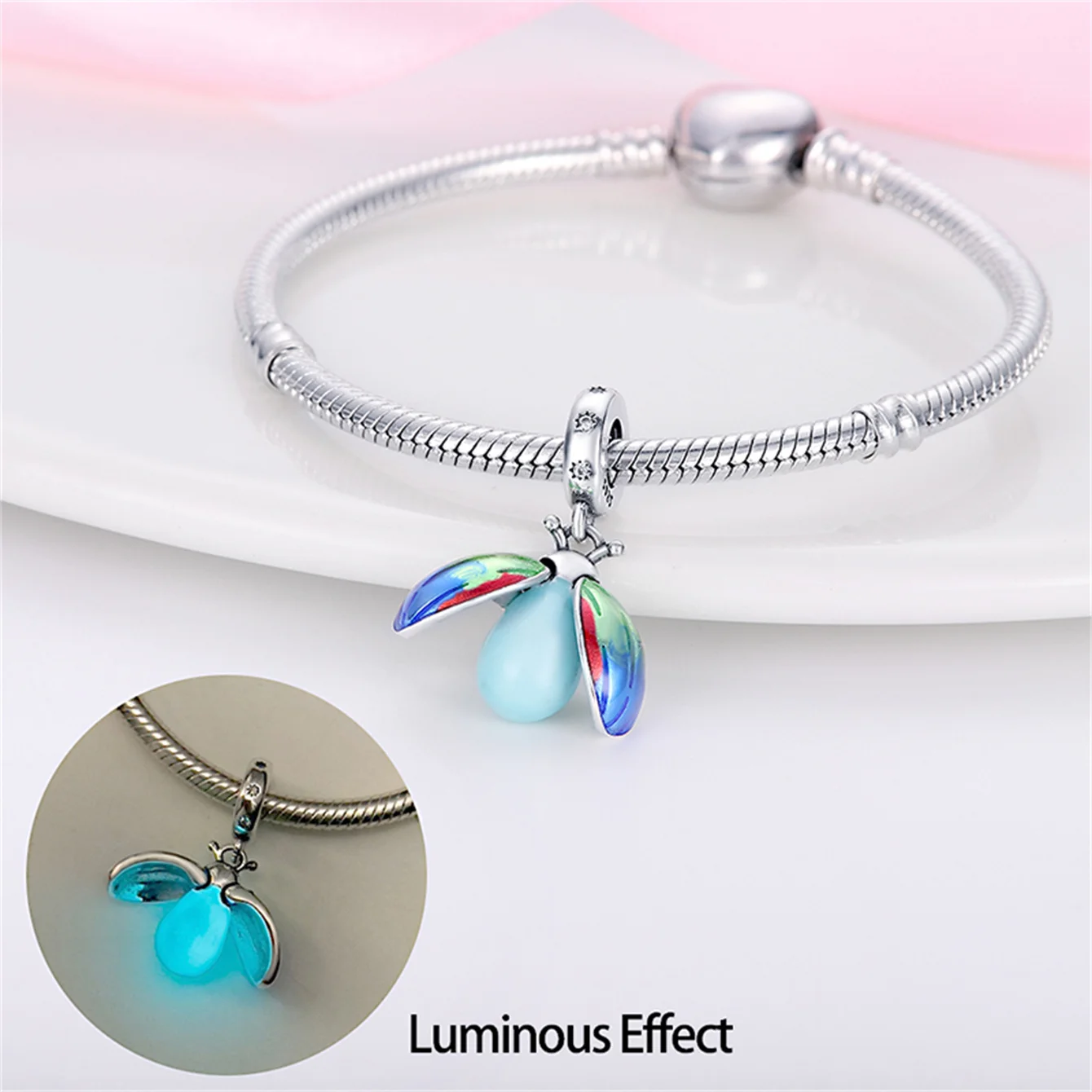 Hot Sale 925 Silver Symphony Of Luminous Series Pendants Fits Pandach Original Bracelets For Women DIY Jewelry Anniversary Gifts