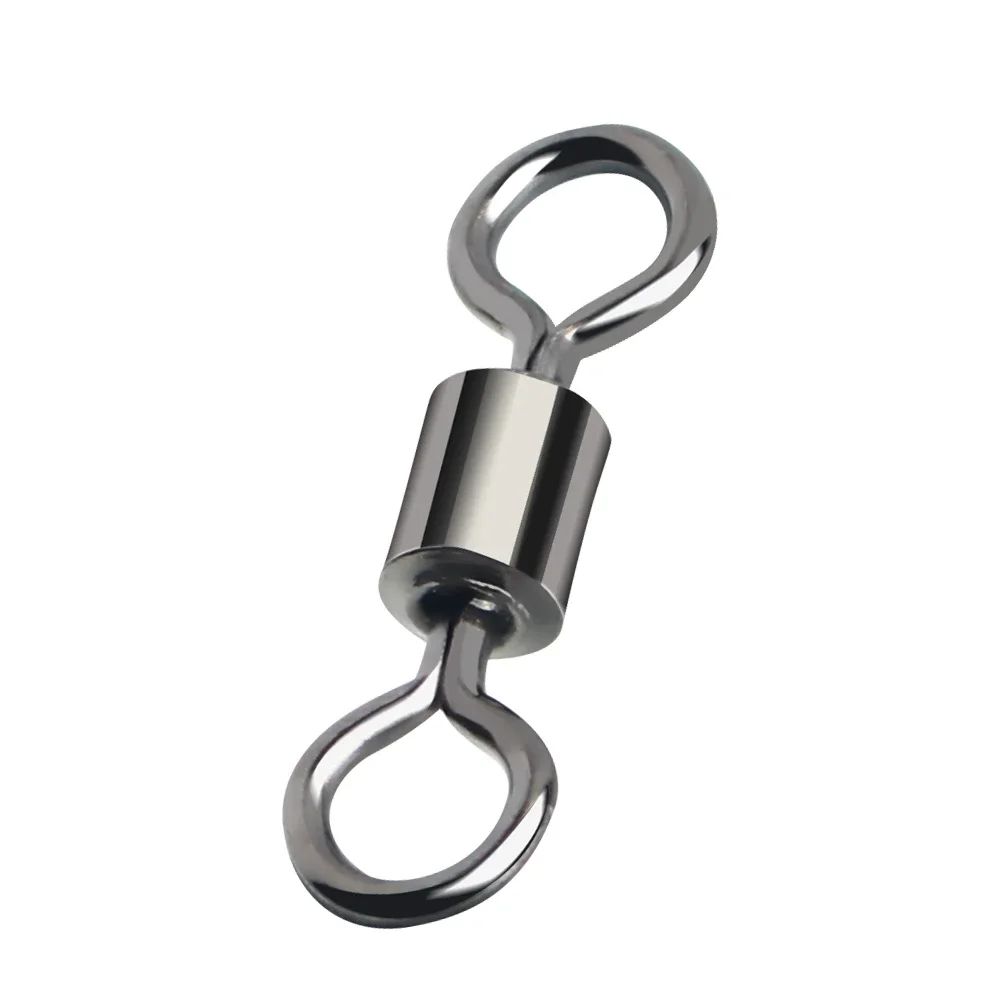 XIAOSHU 10-50PCS/Lot Fishing Swivel Sizes Solid Connector Ball Bearing Snap Fishing Swivels Rolling Stainless Steel Beads