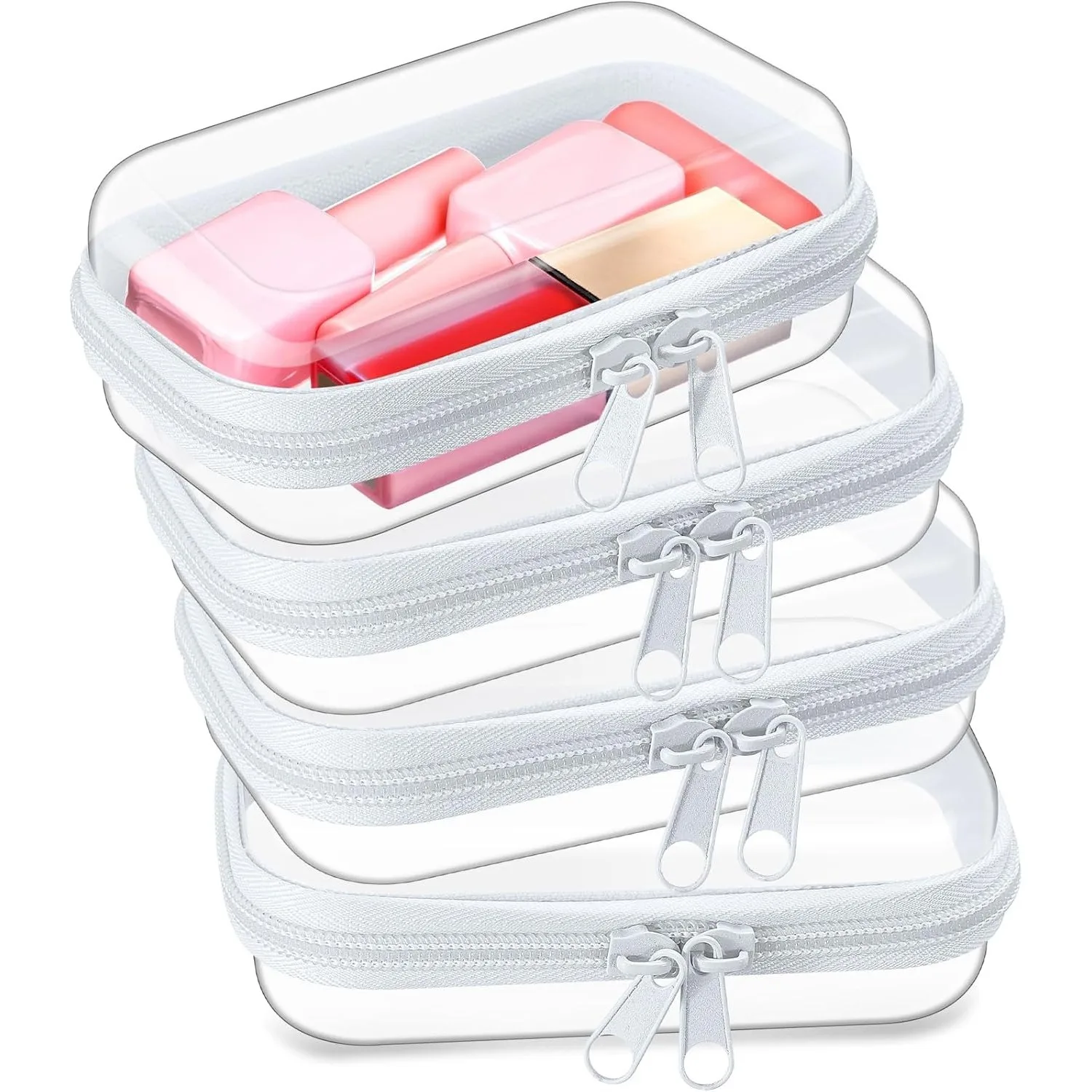 Transparent Zipper Bags Set Reusable Clear PVC Storage Pouches Waterproof Organizer Bag For Cosmetics Stationery Small Hardware