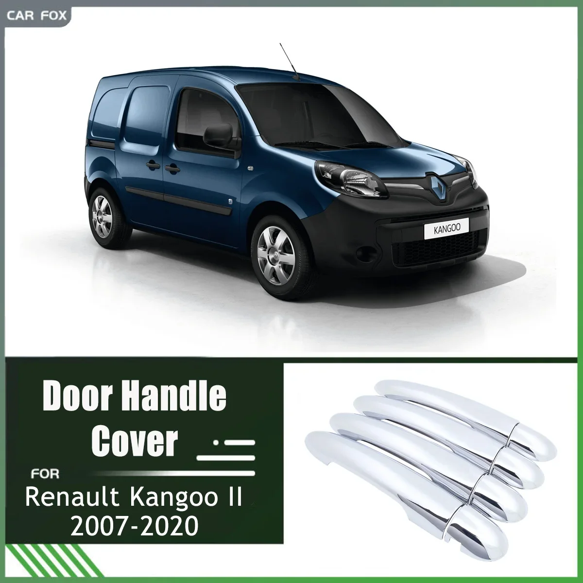 Chrome Door Handle Covers Trim for Renault Kangoo II MK2 2007-2020 2008 2009 2010 2011 2012 Car Accessories Stickers ABS Styling