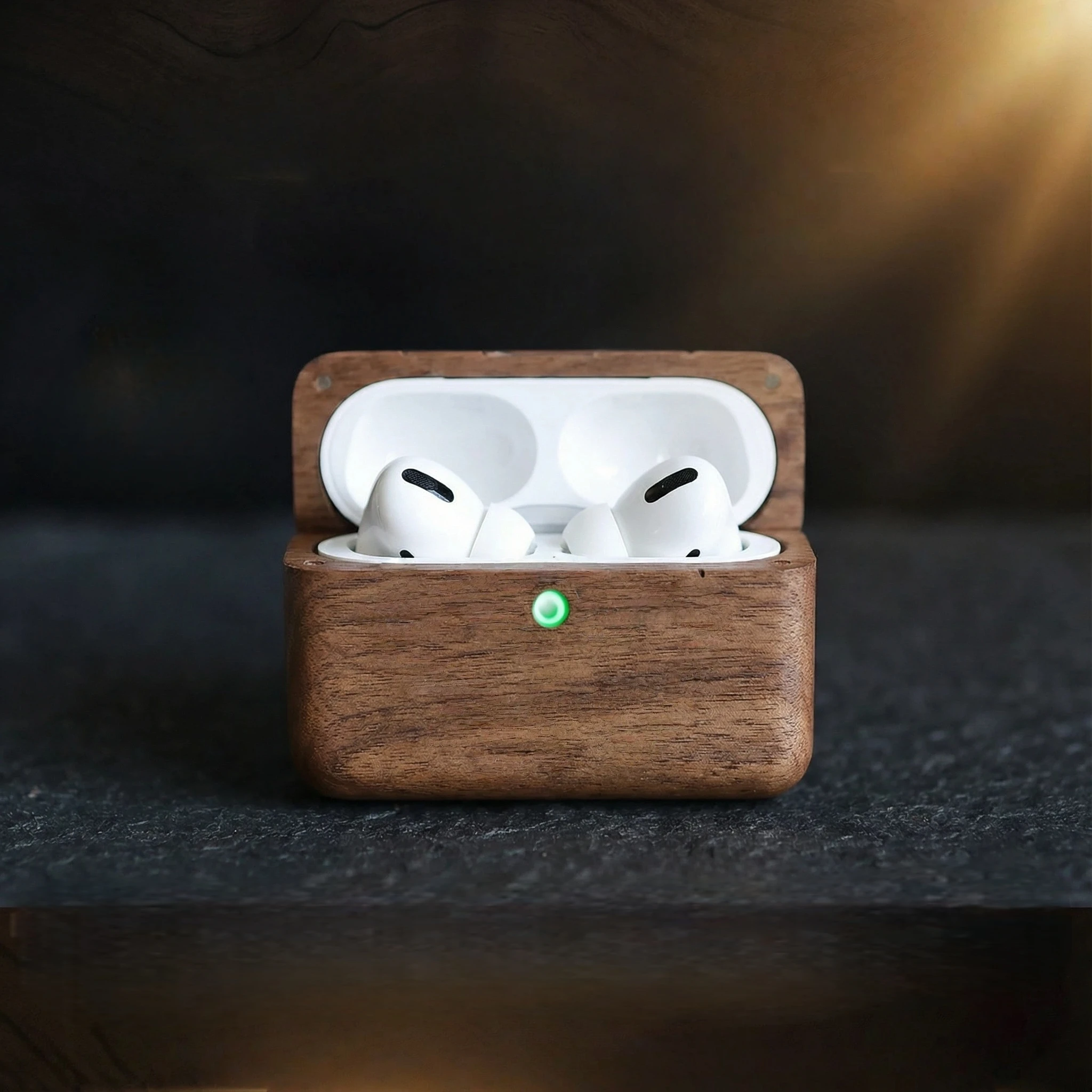 For Huawei FreeBuds Pro 3 / Pro 4 / Pro 5 Walnut Wood Earphone Case Real Solid Wood Luxury Protective Cover Huawei FreeBuds Pro5