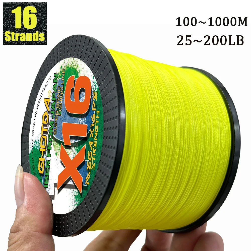 100M/300M/500M/1000M 16 Strands Super Power PE Braided Fishing Line SIZE 0.8-20# 16 Weave Strong Deep Sea Big Carp Fishing