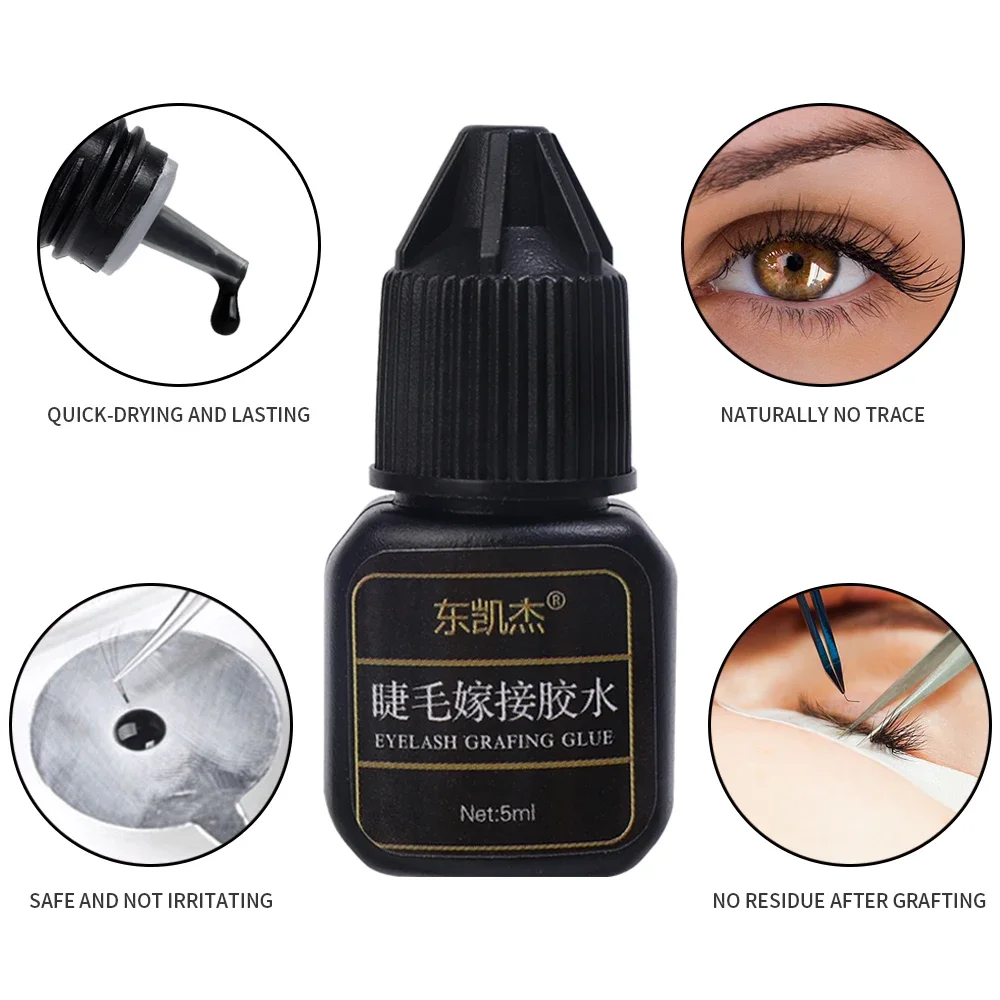 Strong Eyelash Glue Extension Makeup 5ml Quick Drying Semi-Permanent Lash Glue for Grafting False Eyelash Waterproof Adhesive