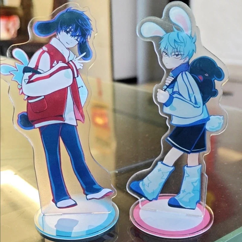 2Pcs/Pack New Anime Alien Stage Rabbit Ears Ivan till Acrylic Desktop Stand Model Figure Standing Decor Collect Cosplay Gift