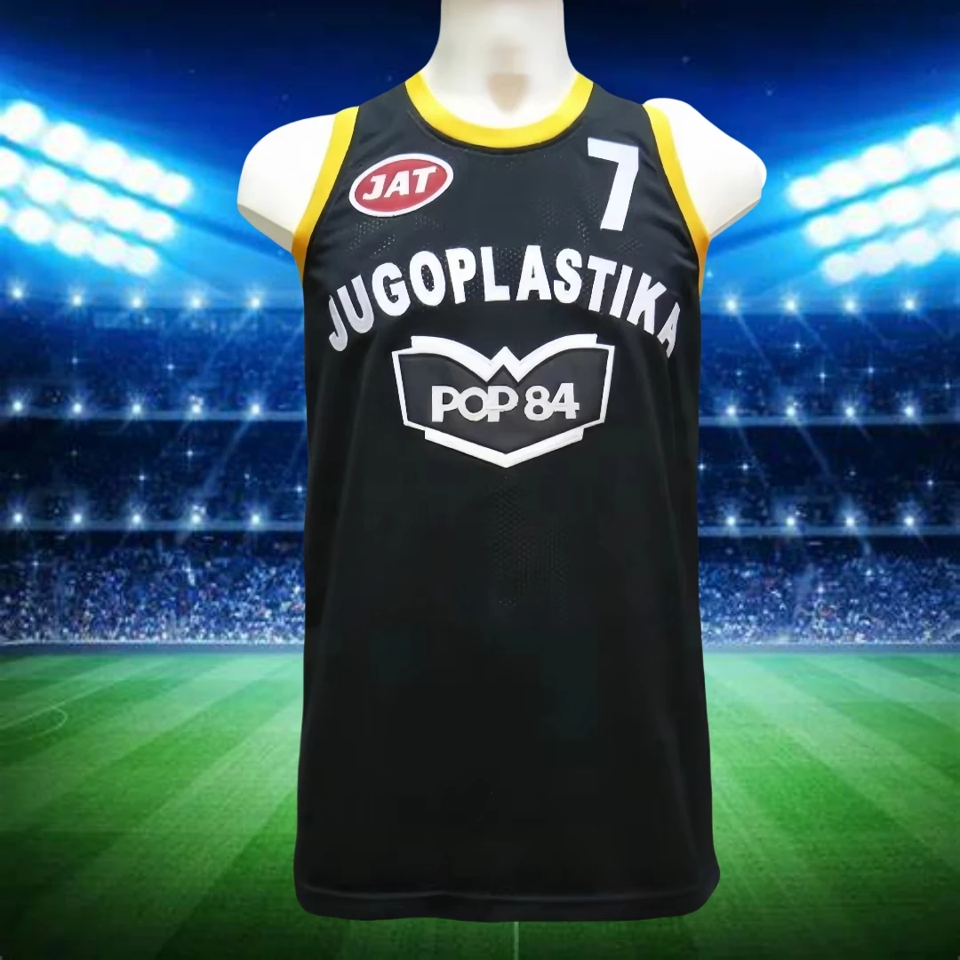 

2025 Toni Kukoc Jugoplastika beach POP 84 Basketball Jersey No. 7 Adult & Children's Outdoor Sports Training Clothing Size