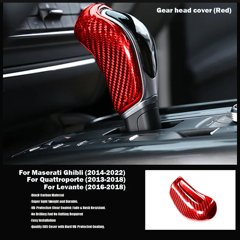 

Red Dry Carbon fiber Gear head panel Cover Car accessories For Maserati Ghibli Levant quattroporte