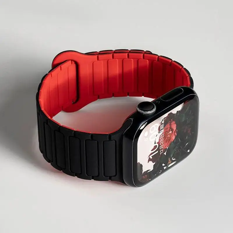 【セール中】Apple Watch用シリコンストラップ マグネットバンド 46mm 42mm 49mm 45mm 41mm 44mm 40mm iWatch Ultra 3シリーズ 11 10 9 8 7 6 SE 3 5 4対応