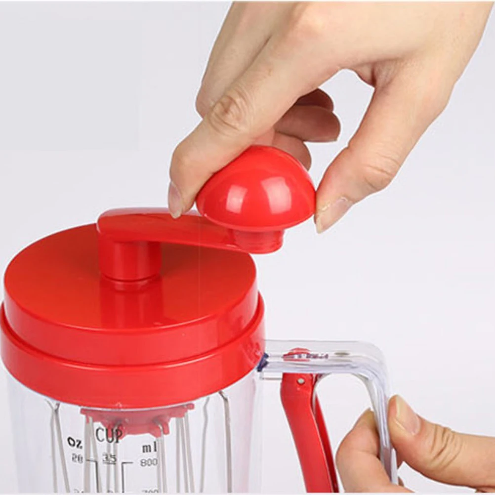 

Batter Dispenser Handheld Separator Cake Crank Cupcake Pourer for Baking Funnel Red